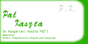 pal kaszta business card